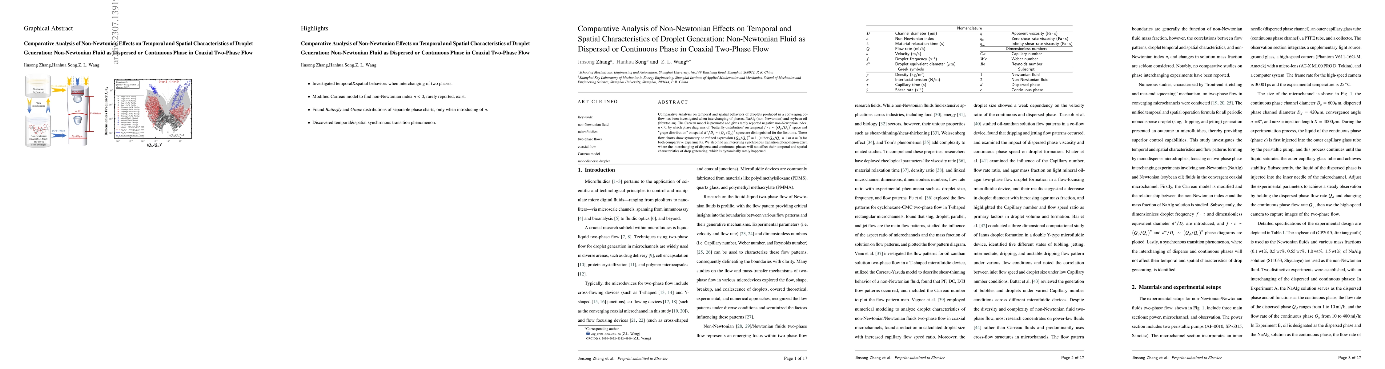 Thumbnail for Comparative Analysis of Non-Newtonian Effects on Temporal and Spatial
  Characteristics of Droplet Generation: Non-Newtonian Fluid as Dispersed or
  Continuous Phase in Coaxial Two-Phase Flow