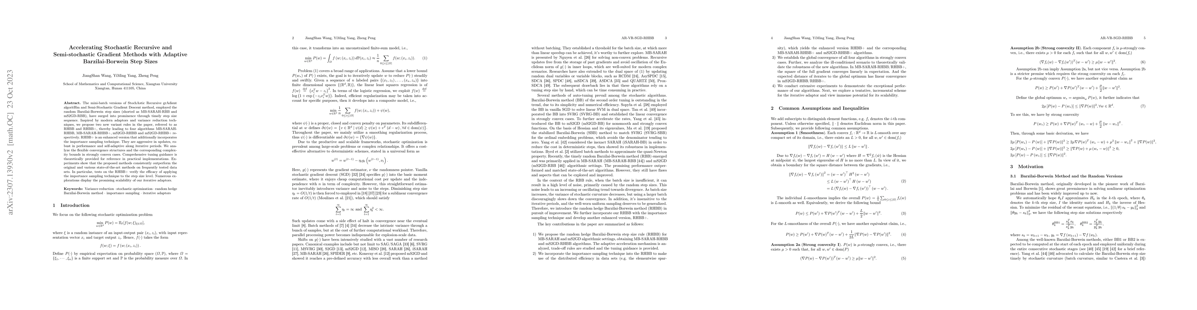Thumbnail for Accelerating Stochastic Recursive and Semi-stochastic Gradient Methods
  with Adaptive Barzilai-Borwein Step Sizes