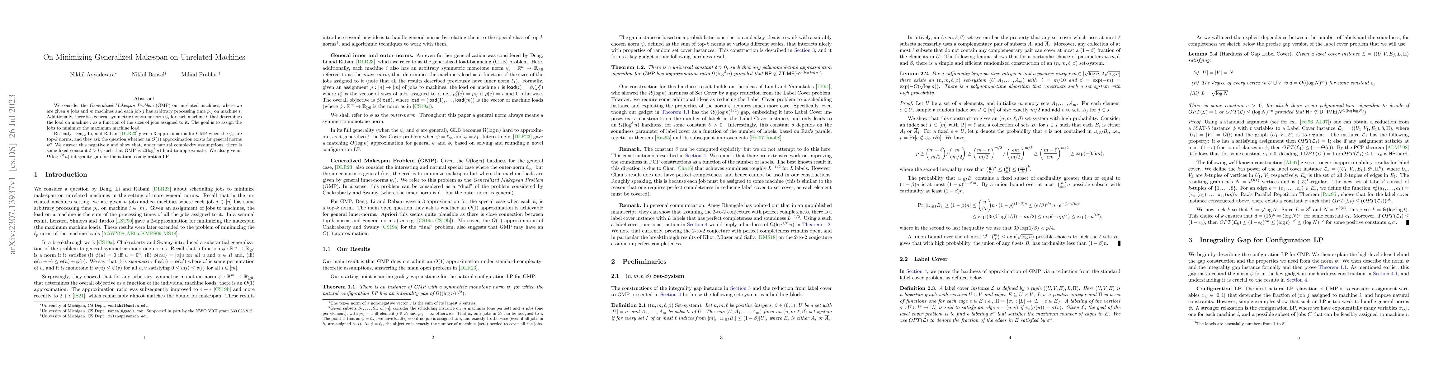 Thumbnail for On Minimizing Generalized Makespan on Unrelated Machines