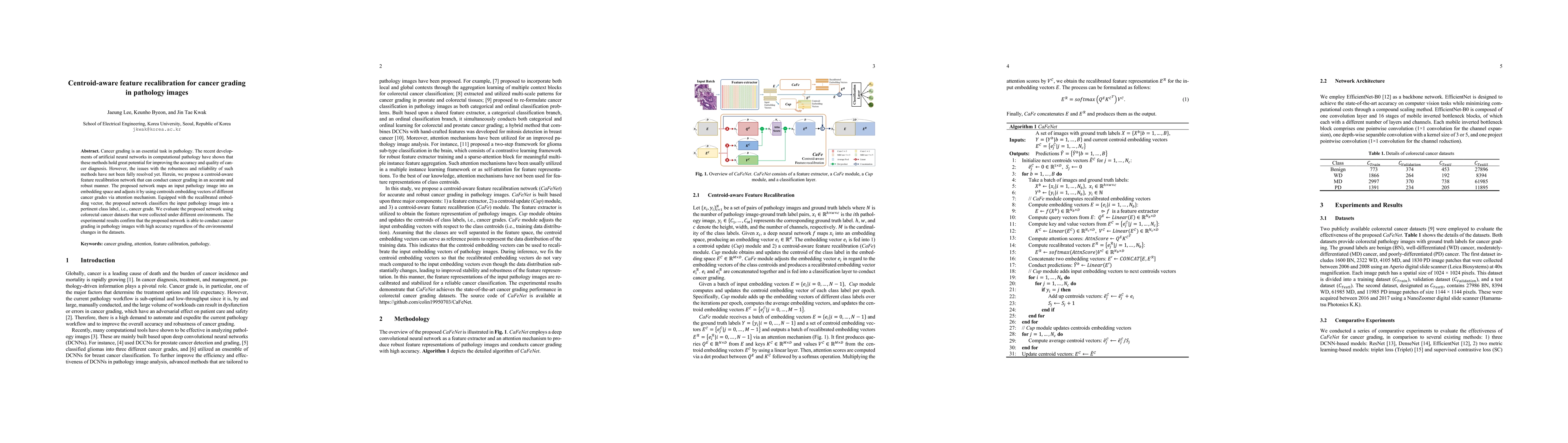 Thumbnail for Centroid-aware feature recalibration for cancer grading in pathology
  images