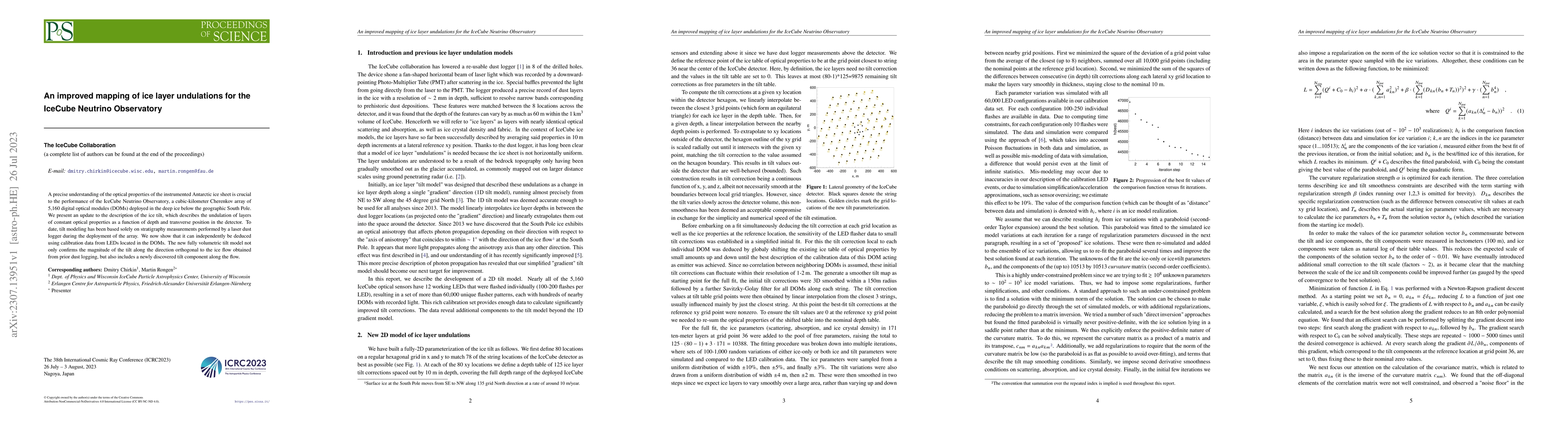 Thumbnail for An improved mapping of ice layer undulations for the IceCube Neutrino
  Observatory