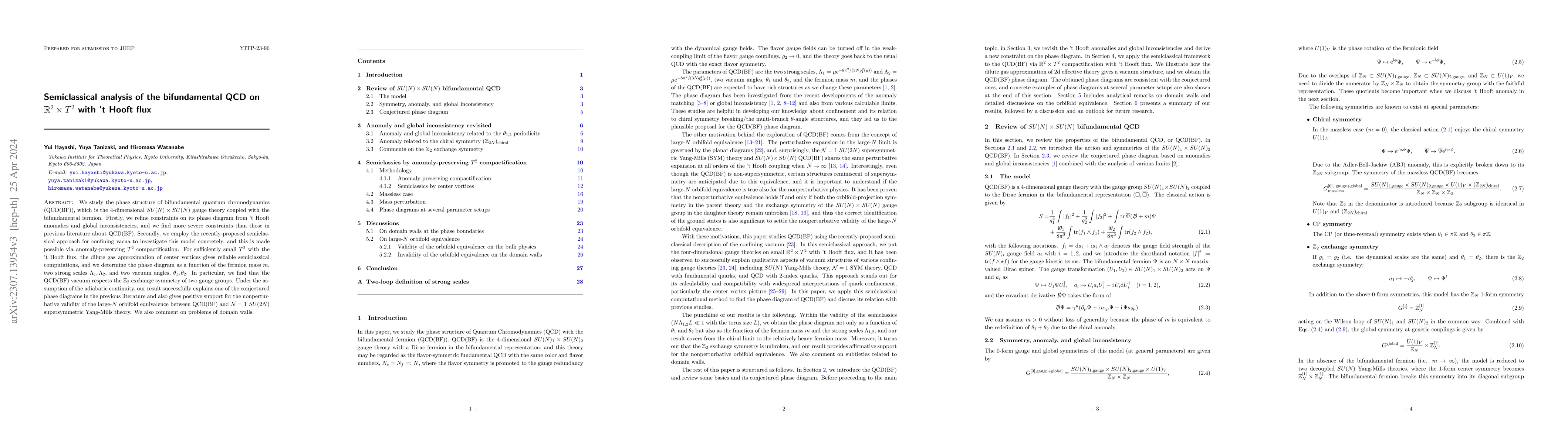 Thumbnail for Semiclassical analysis of the bifundamental QCD on $\mathbb{R}^2\times
  T^2$ with 't Hooft flux
