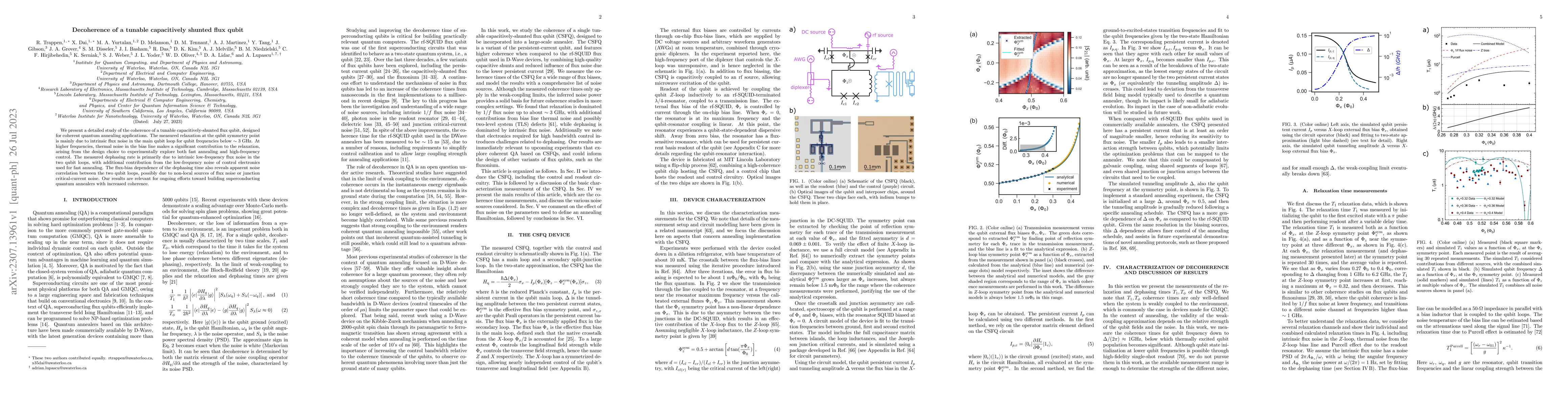 Thumbnail for Decoherence of a tunable capacitively shunted flux qubit