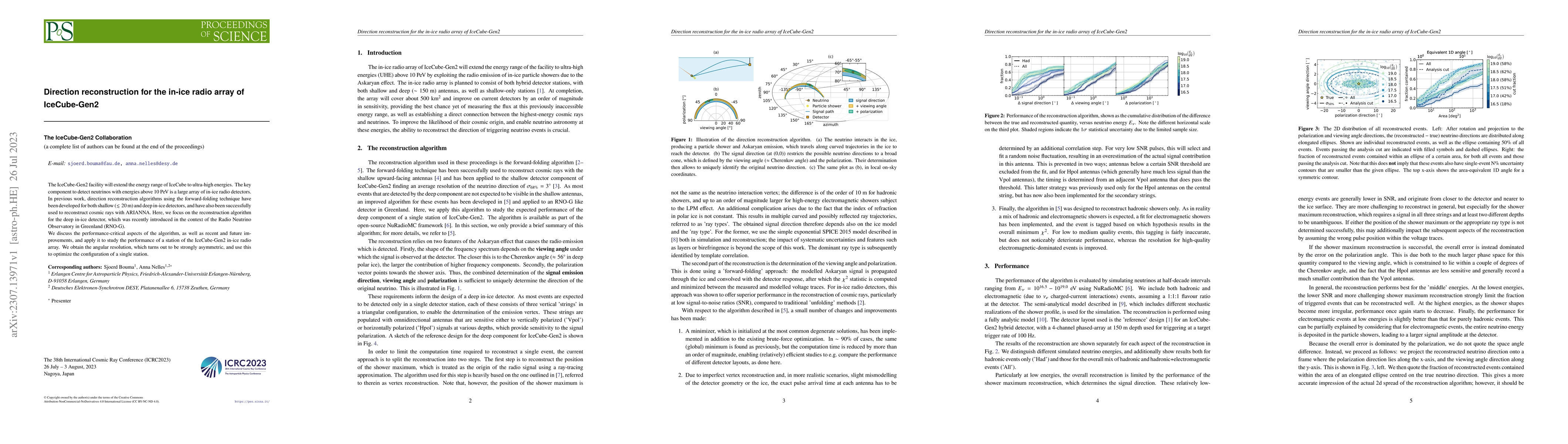 Thumbnail for Direction reconstruction for the in-ice radio array of IceCube-Gen2