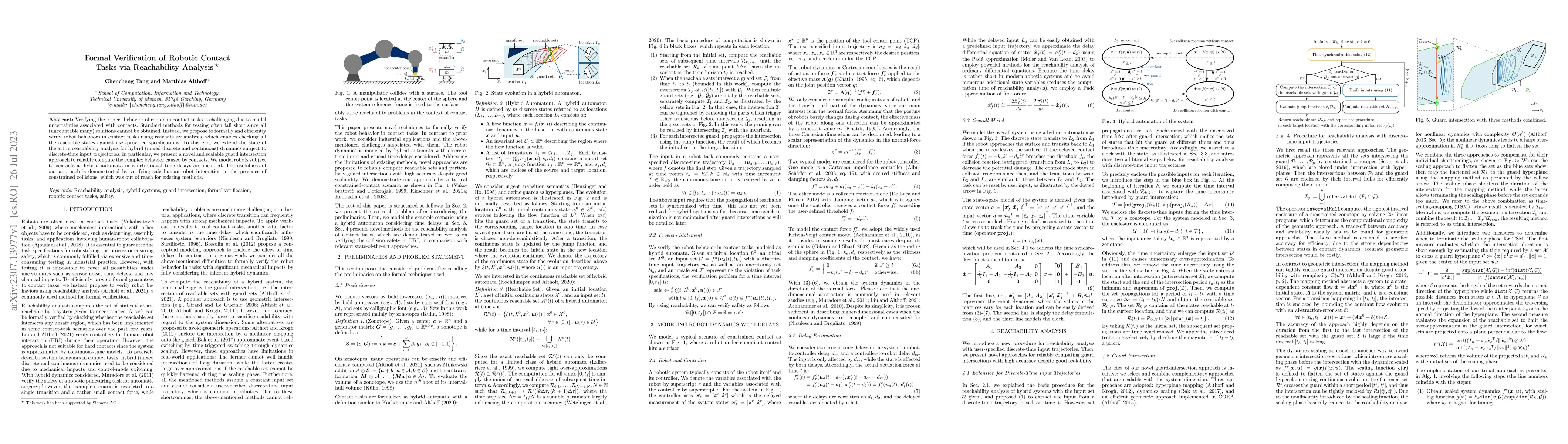 Thumbnail for Formal Verification of Robotic Contact Tasks via Reachability Analysis