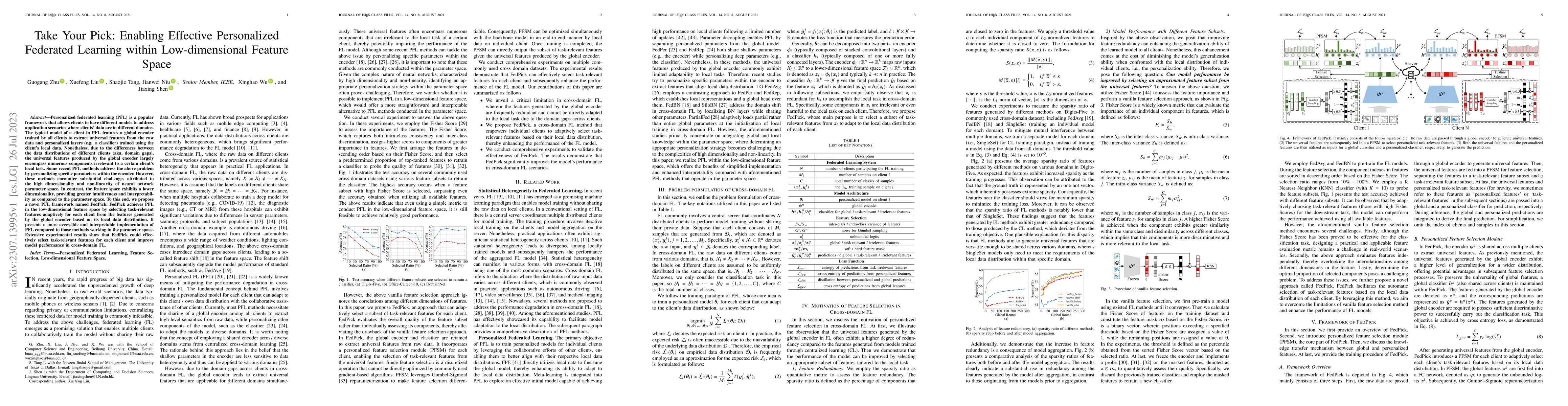 Thumbnail for Take Your Pick: Enabling Effective Personalized Federated Learning
  within Low-dimensional Feature Space