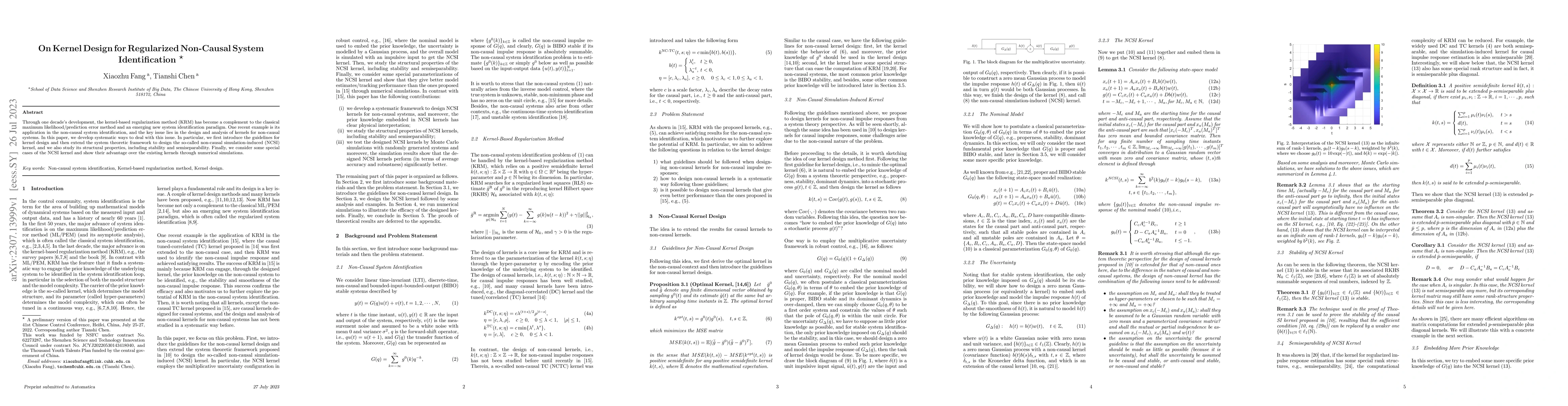 Thumbnail for On Kernel Design for Regularized Non-Causal System Identification