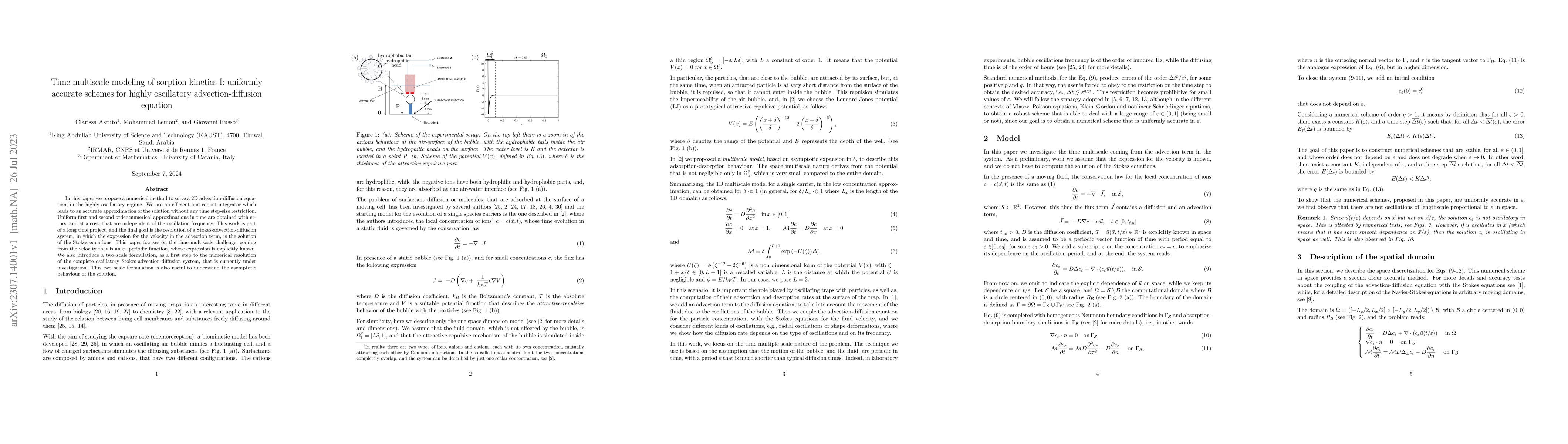 Thumbnail for Time multiscale modeling of sorption kinetics I: uniformly accurate
  schemes for highly oscillatory advection-diffusion equation