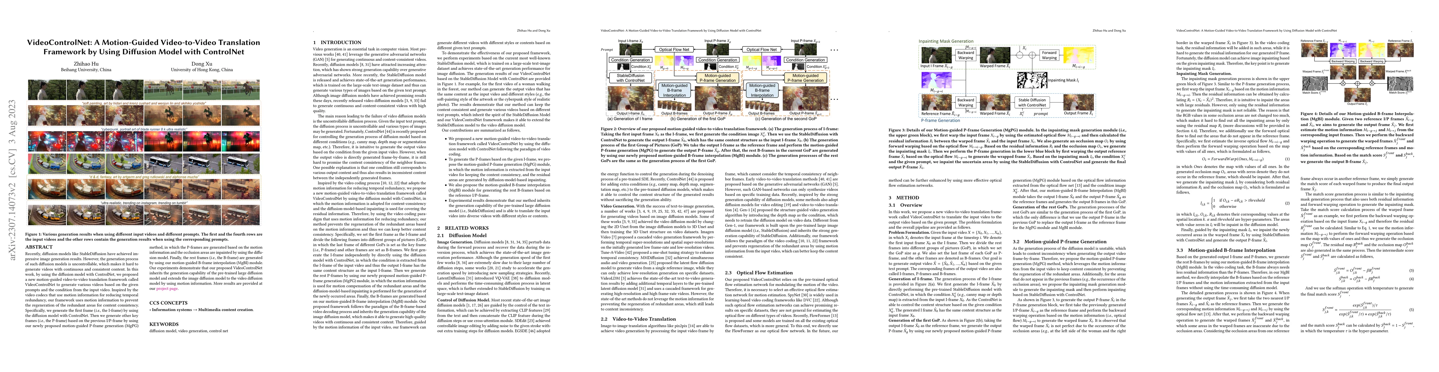 Thumbnail for VideoControlNet: A Motion-Guided Video-to-Video Translation Framework by
  Using Diffusion Model with ControlNet