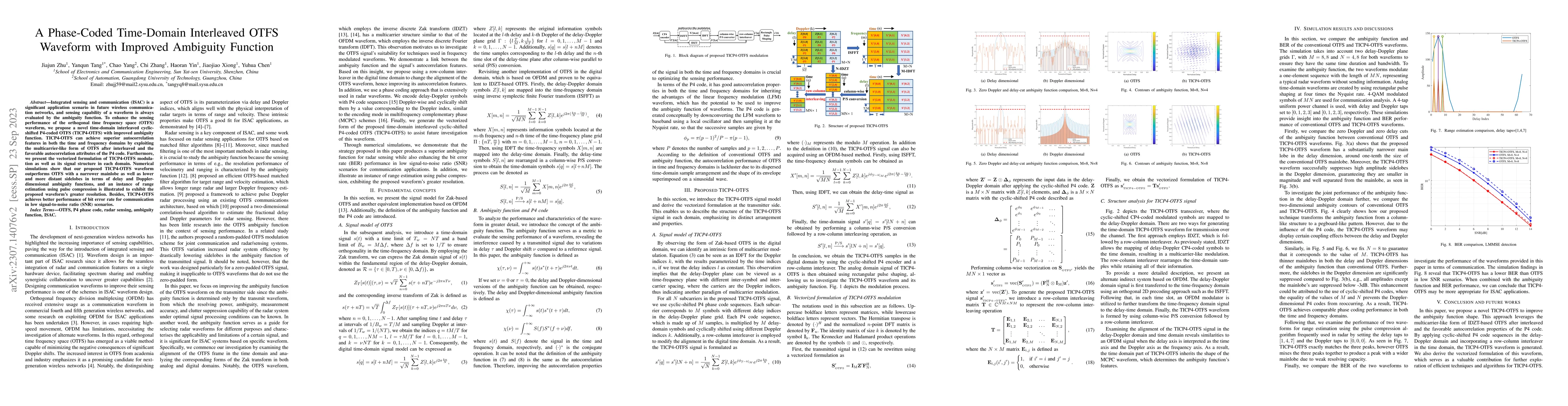Thumbnail for A Phase-Coded Time-Domain Interleaved OTFS Waveform with Improved
  Ambiguity Function