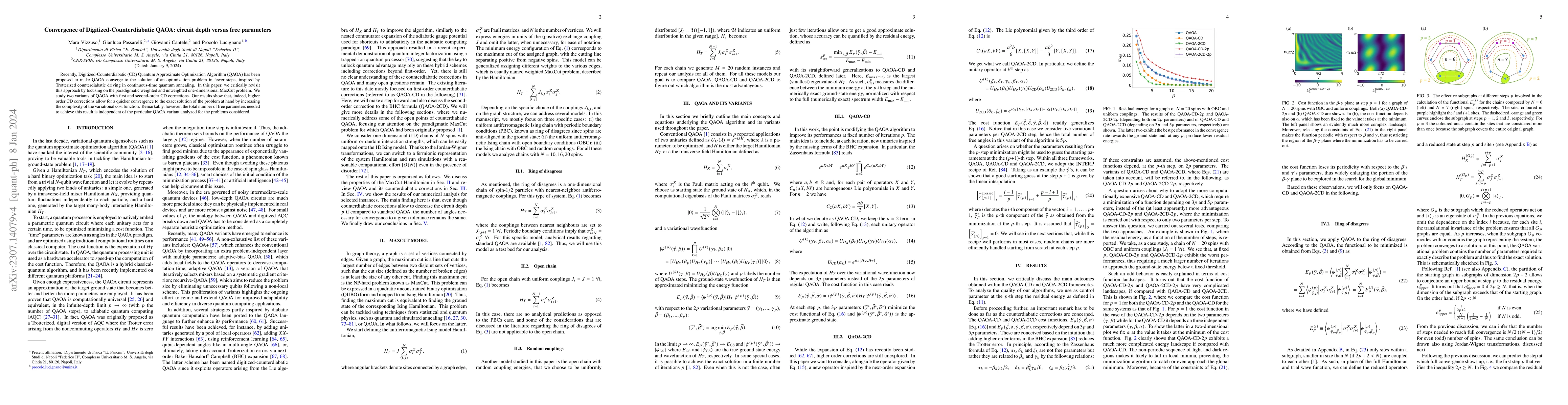 Thumbnail for Convergence of Digitized-Counterdiabatic QAOA: circuit depth versus free
  parameters