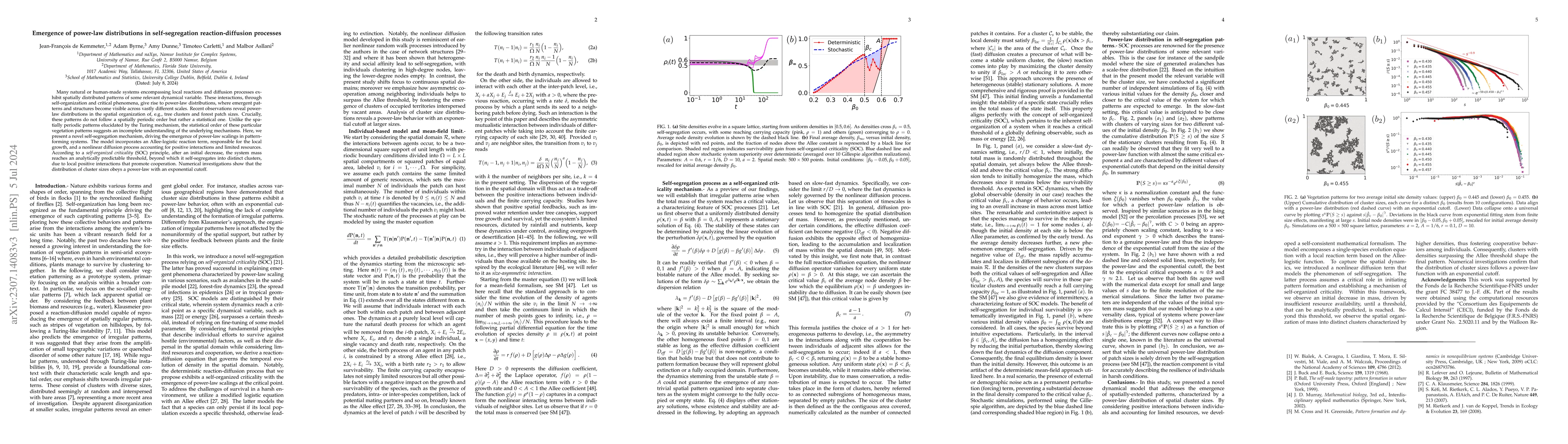 Thumbnail for Emergence of power-law distributions in self-segregation
  reaction-diffusion processes