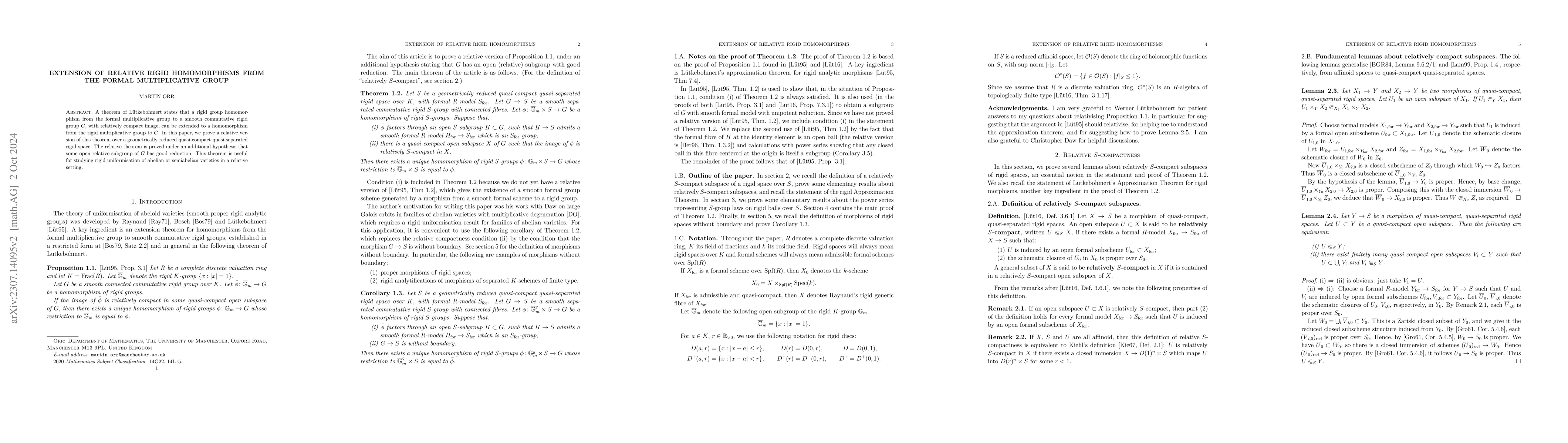 Thumbnail for Extension of relative rigid homomorphisms from the formal multiplicative
  group