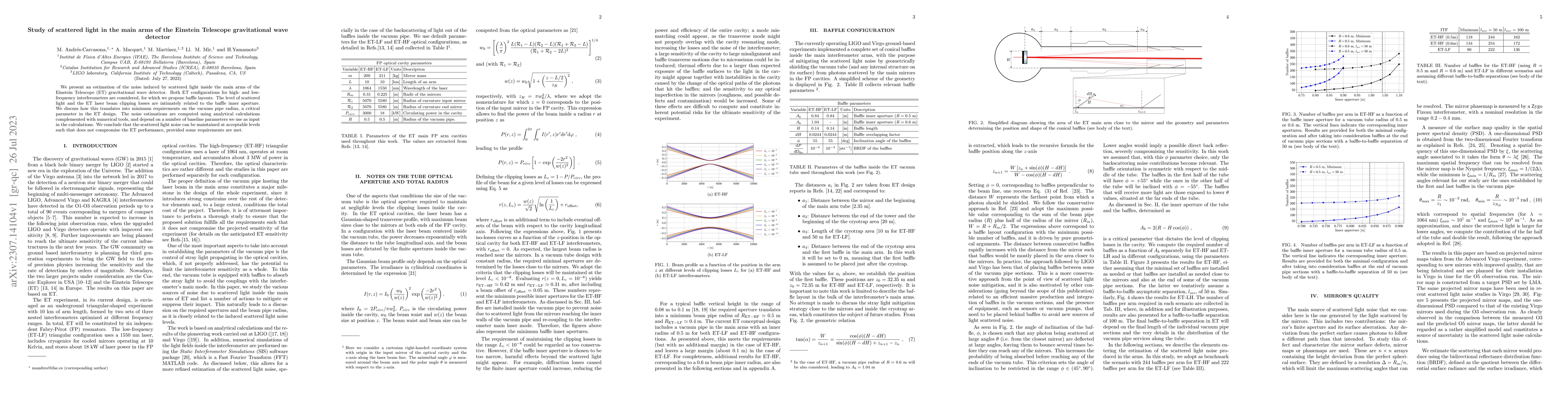 Thumbnail for Study of scattered light in the main arms of the Einstein Telescope
  gravitational wave detector