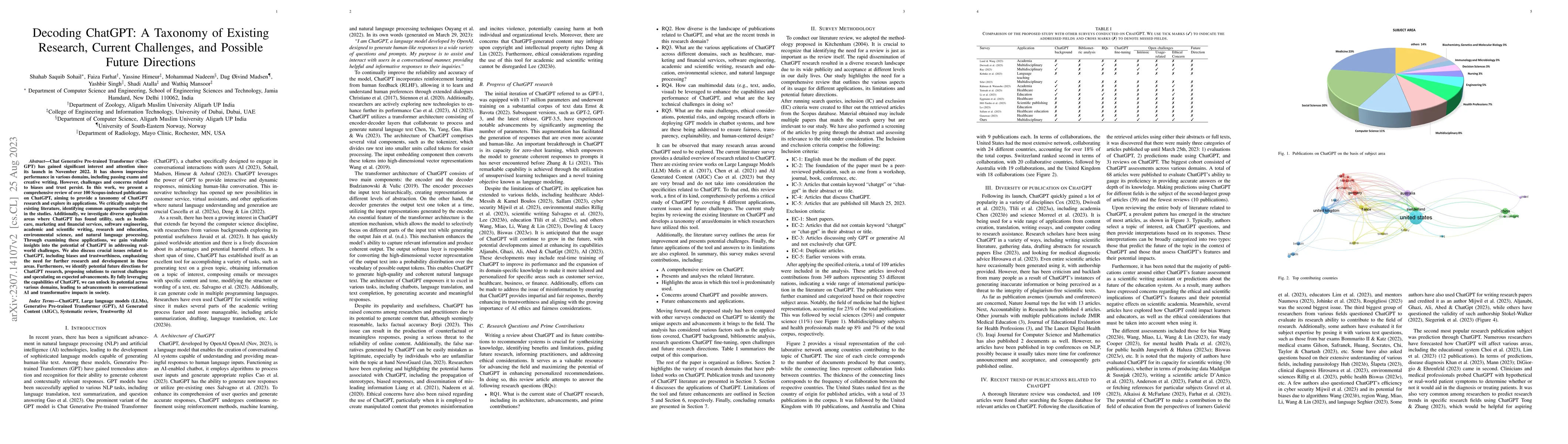 Thumbnail for Decoding ChatGPT: A Taxonomy of Existing Research, Current Challenges,
  and Possible Future Directions