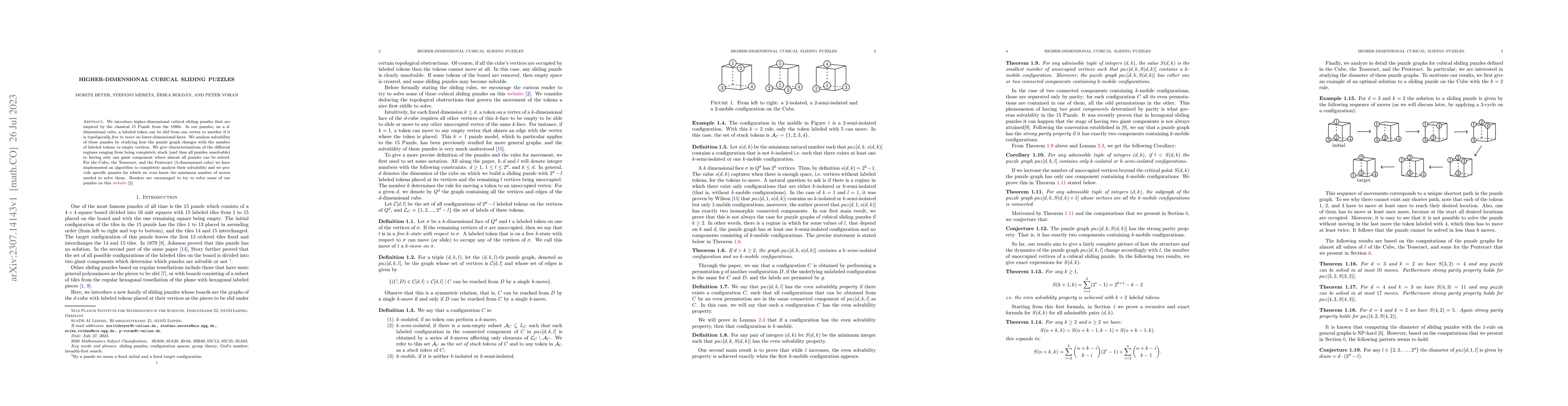 Thumbnail for Higher-dimensional cubical sliding puzzles