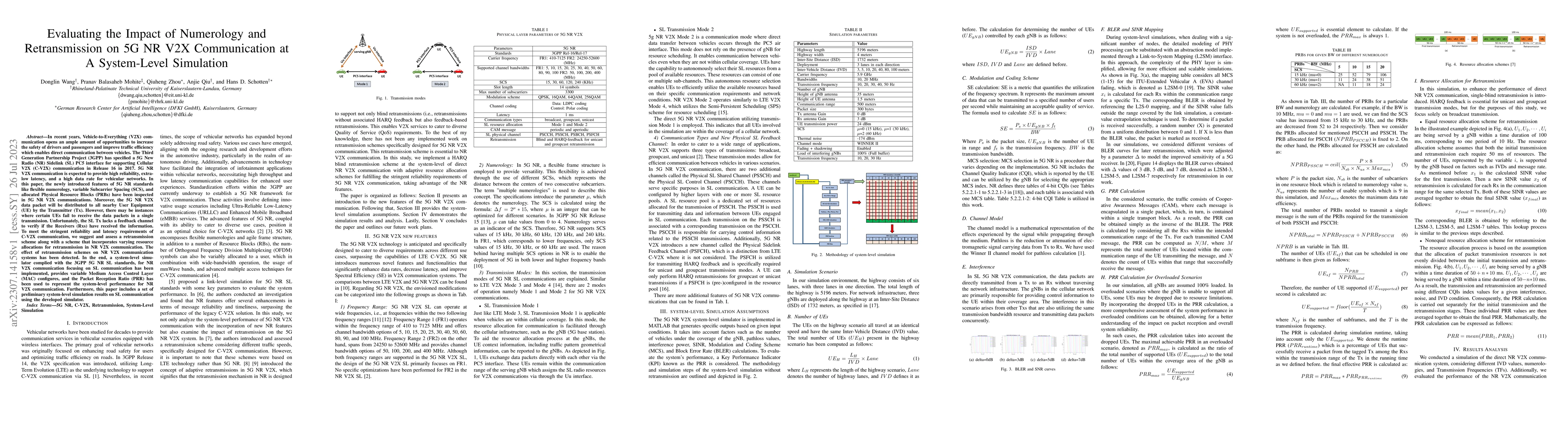 Thumbnail for Evaluating the Impact of Numerology and Retransmission on 5G NR V2X
  Communication at A System-Level Simulation