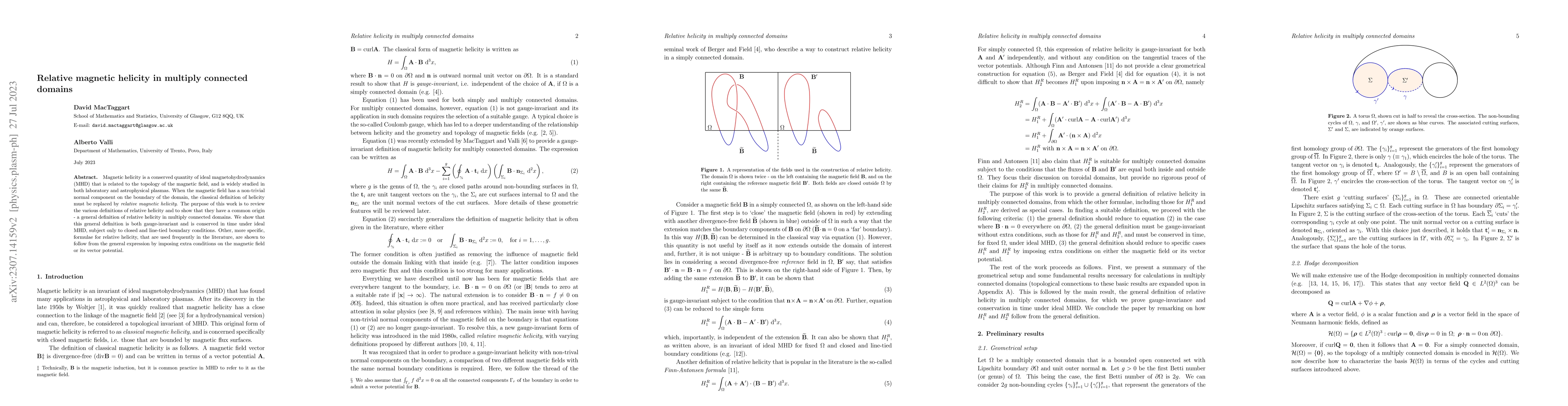 Thumbnail for Relative magnetic helicity in multiply connected domains