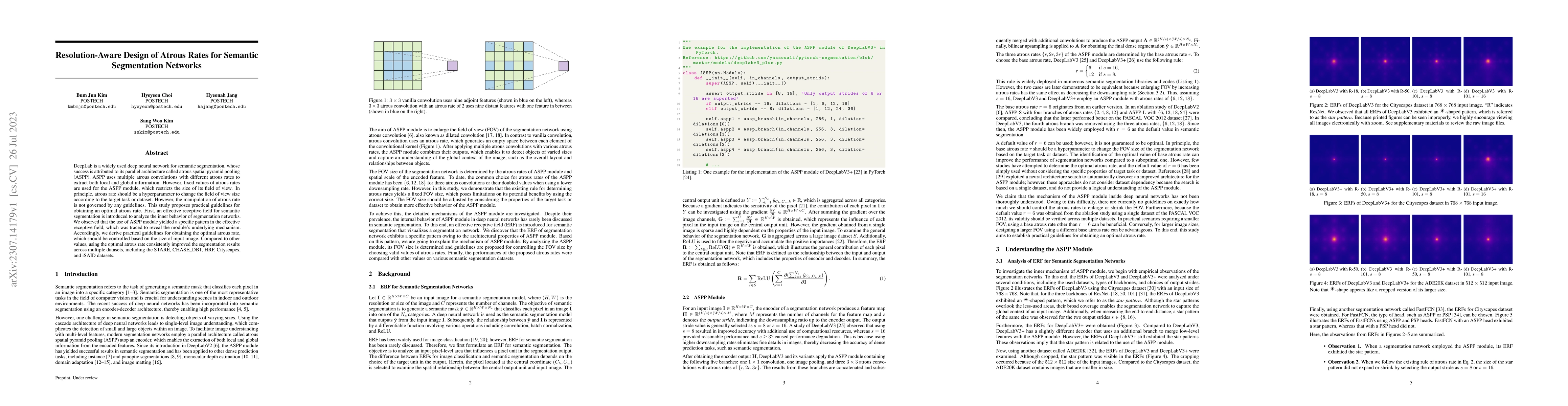 Thumbnail for Resolution-Aware Design of Atrous Rates for Semantic Segmentation
  Networks