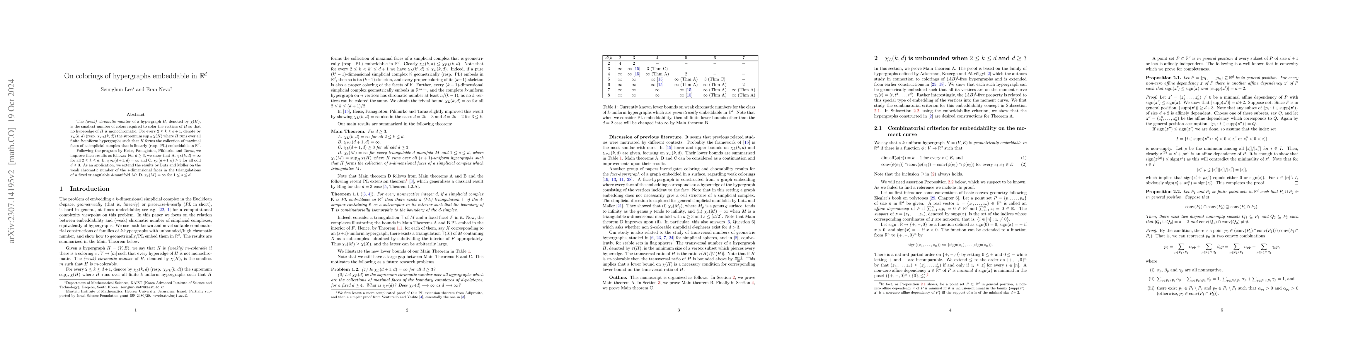 Thumbnail for On colorings of hypergraphs embeddable in $\mathbb{R}^d$