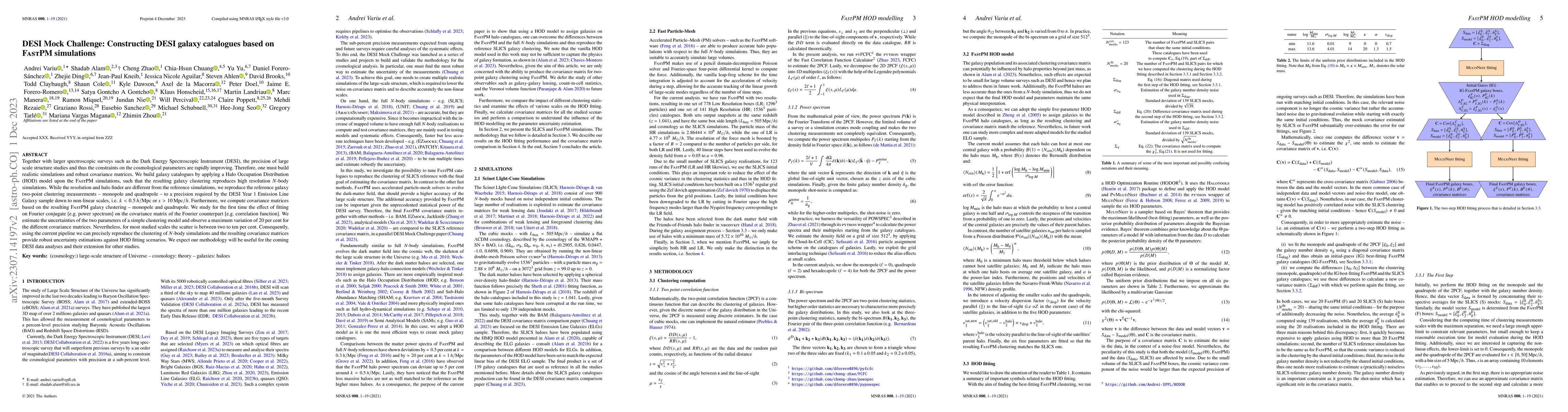 Thumbnail for DESI Mock Challenge: Constructing DESI galaxy catalogues based on FastPM
  simulations
