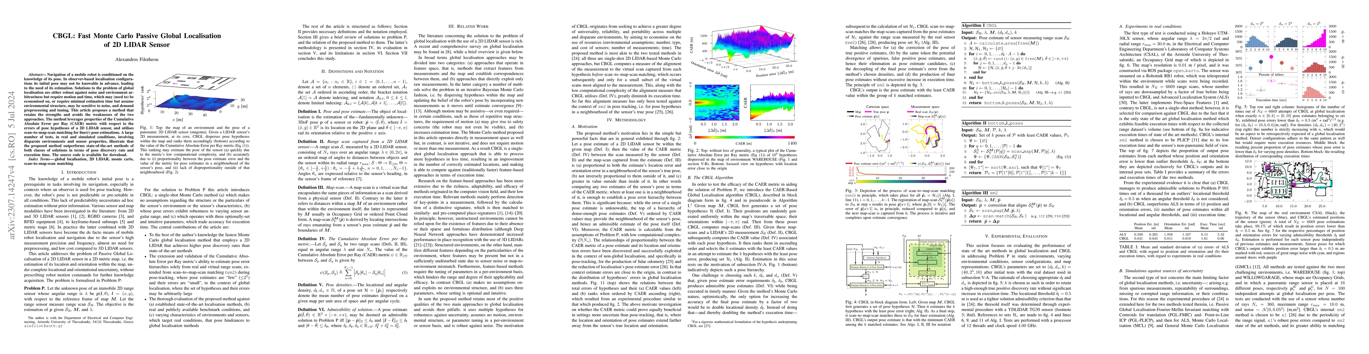 Thumbnail for CBGL: Fast Monte Carlo Passive Global Localisation of 2D LIDAR Sensor