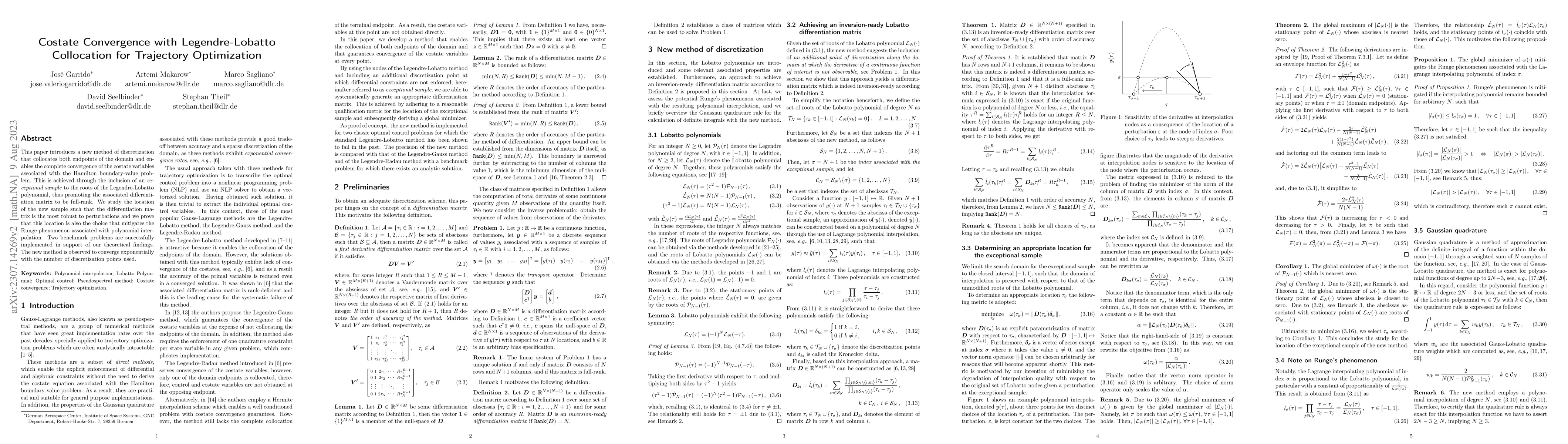 Thumbnail for Costate Convergence with Legendre-Lobatto Collocation for Trajectory
  Optimization