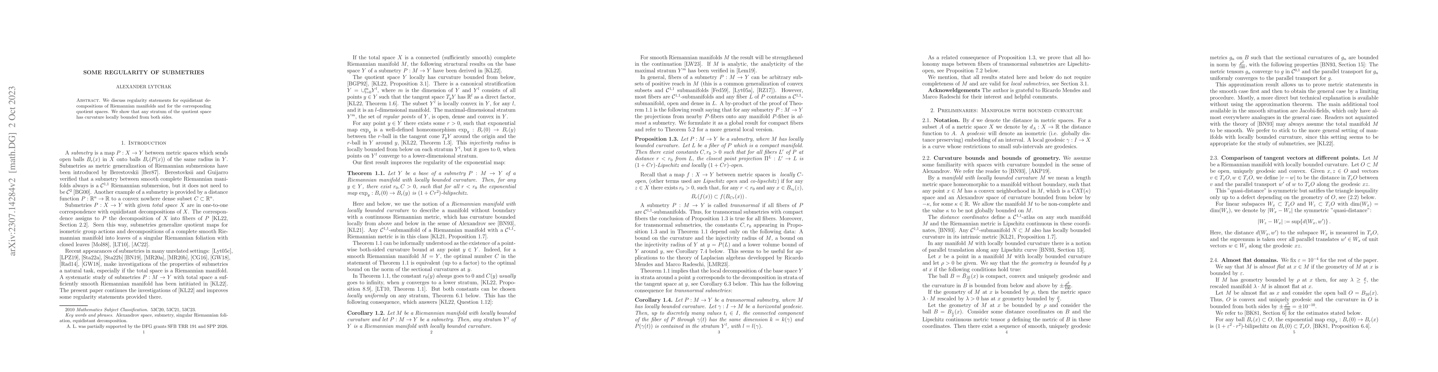 Thumbnail for Some Regularity of submetries