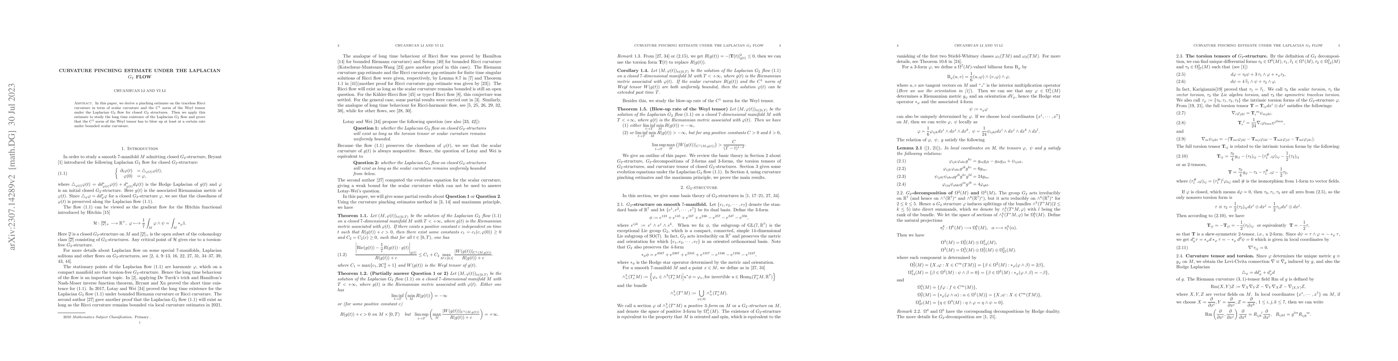 Thumbnail for Curvature pinching estimate under the Laplacian G_{2} flow