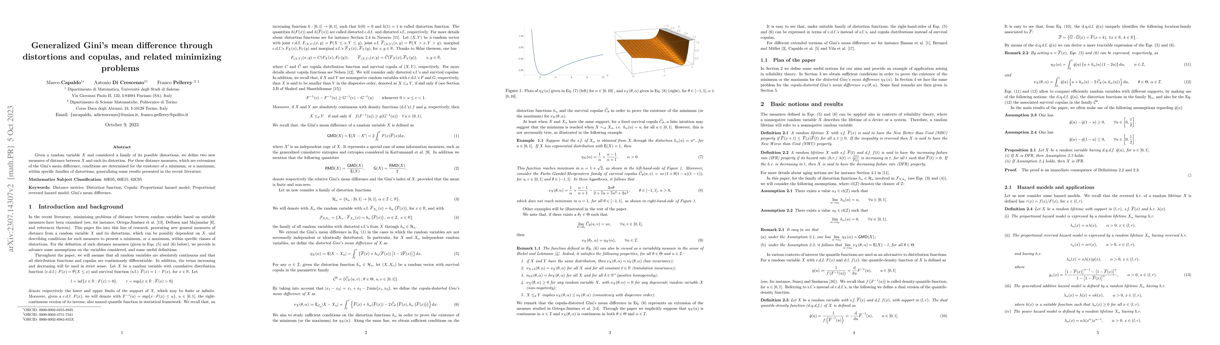 Thumbnail for Generalized Gini's mean difference through distortions and copulas, and
  related minimizing problems