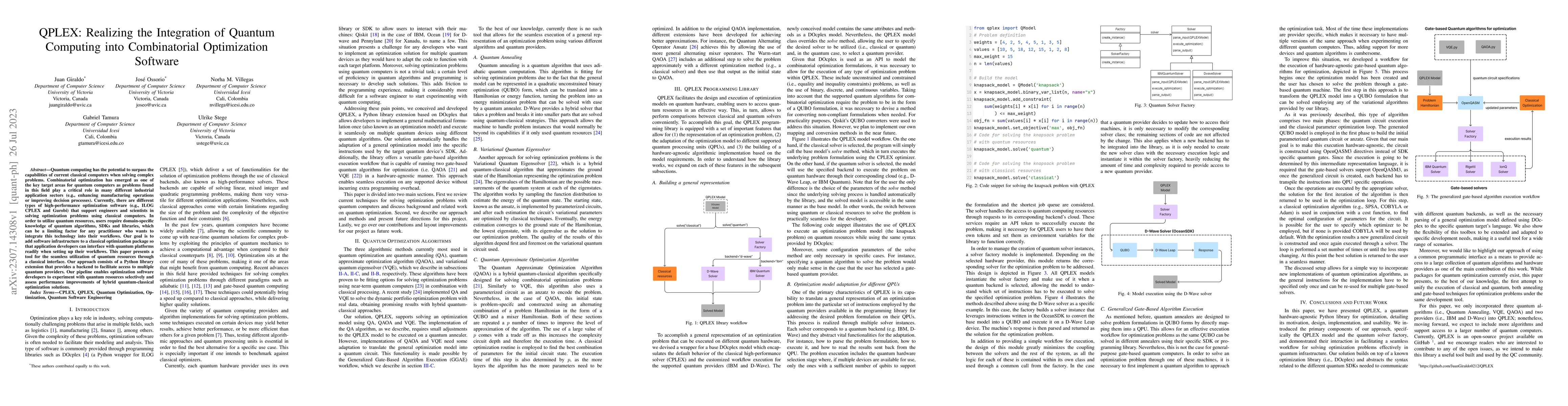 Thumbnail for QPLEX: Realizing the Integration of Quantum Computing into Combinatorial
  Optimization Software