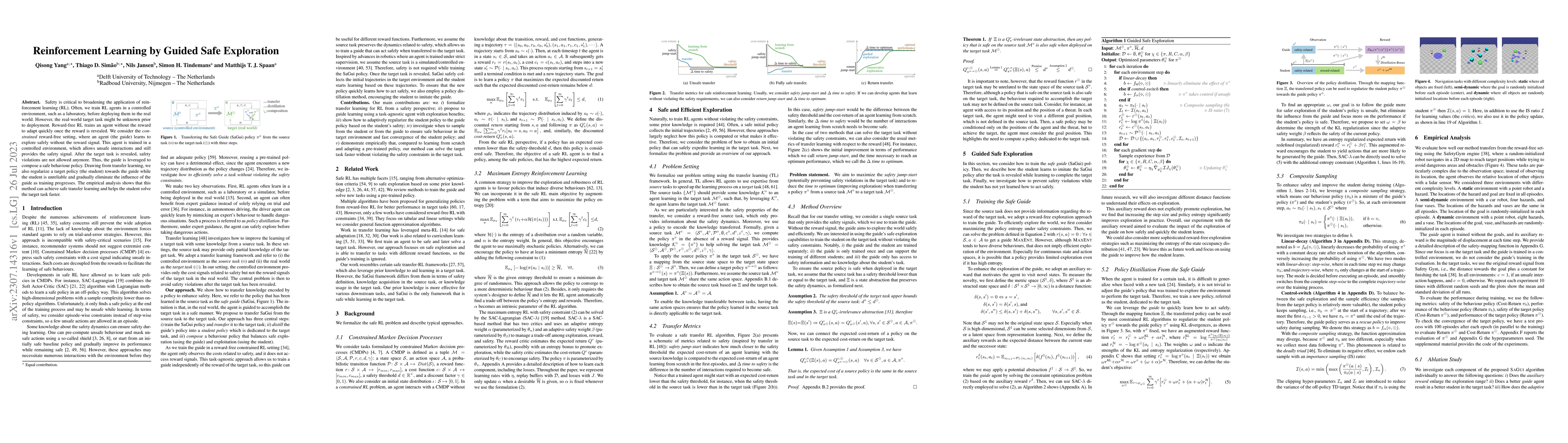 Thumbnail for Reinforcement Learning by Guided Safe Exploration