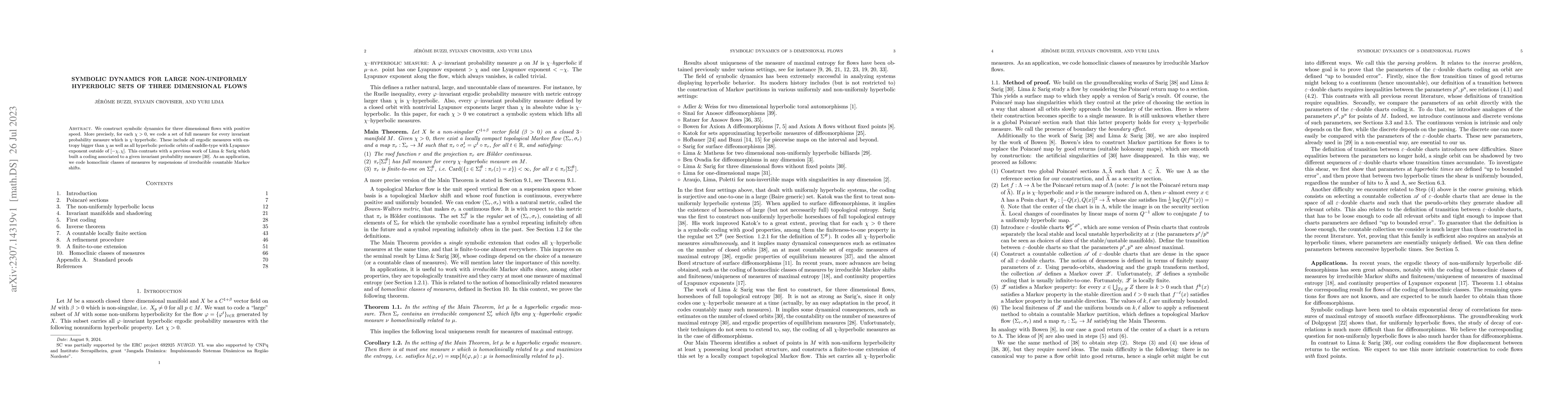 Thumbnail for Symbolic dynamics for large non-uniformly hyperbolic sets of three
  dimensional flows