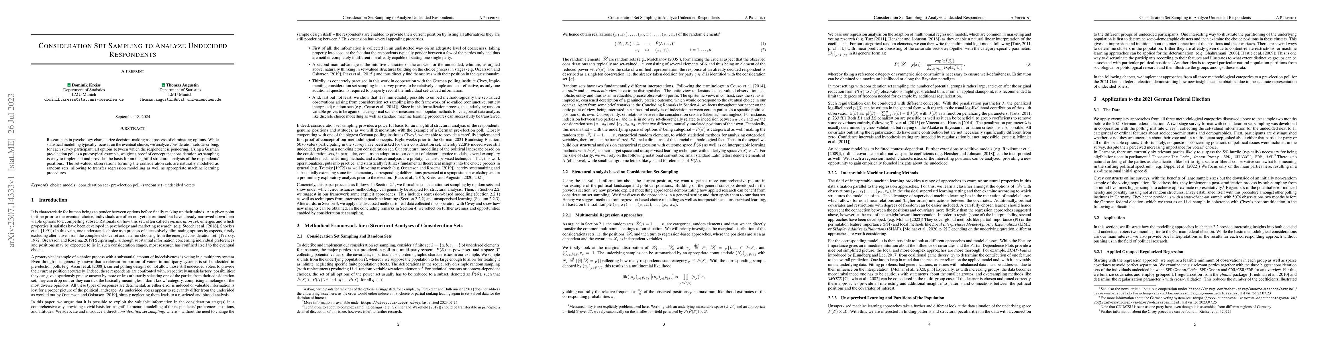 Thumbnail for Consideration Set Sampling to Analyze Undecided Respondents