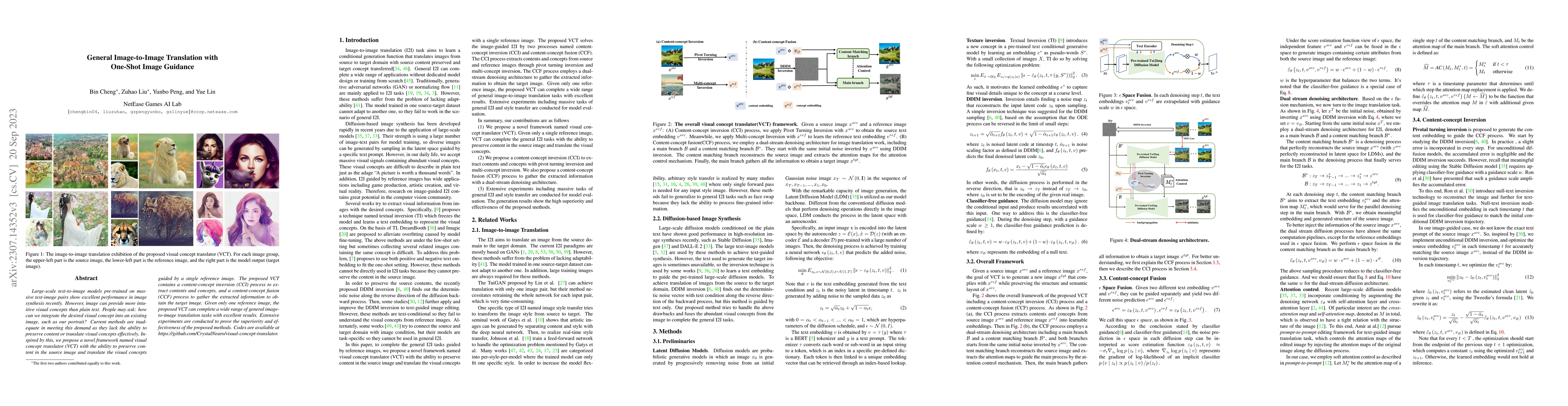 Thumbnail for General Image-to-Image Translation with One-Shot Image Guidance