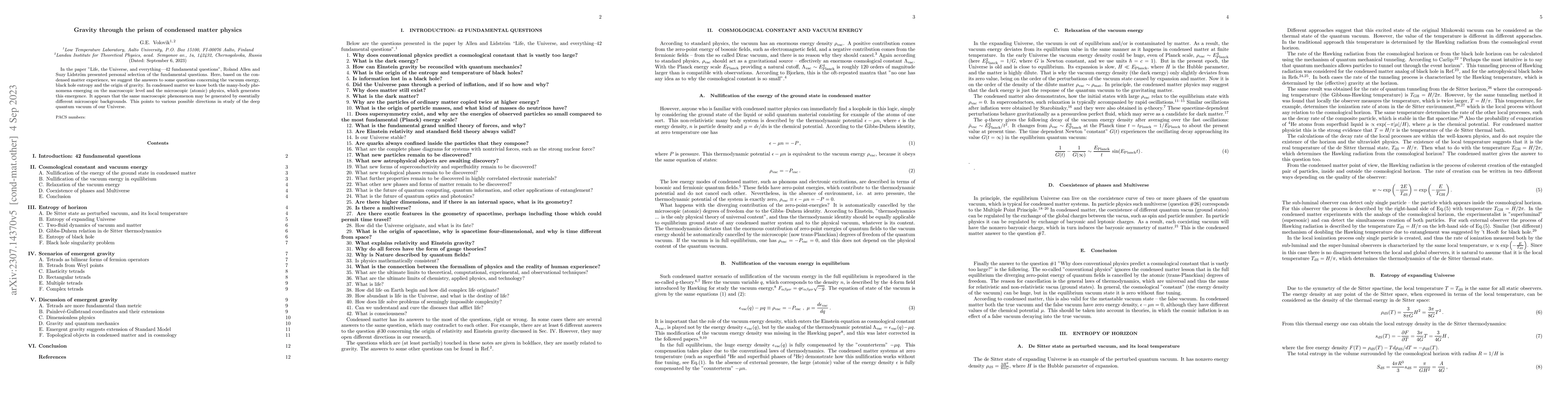 Thumbnail for Gravity through the prism of condensed matter physics