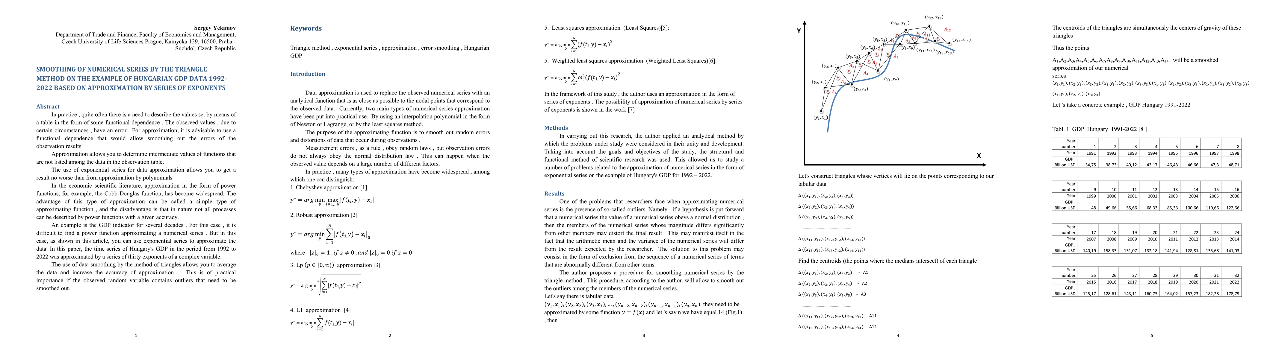 Thumbnail for Smoothing of numerical series by the triangle method on the example of
  hungarian gdp data 1992-2022 based on approximation by series of exponents