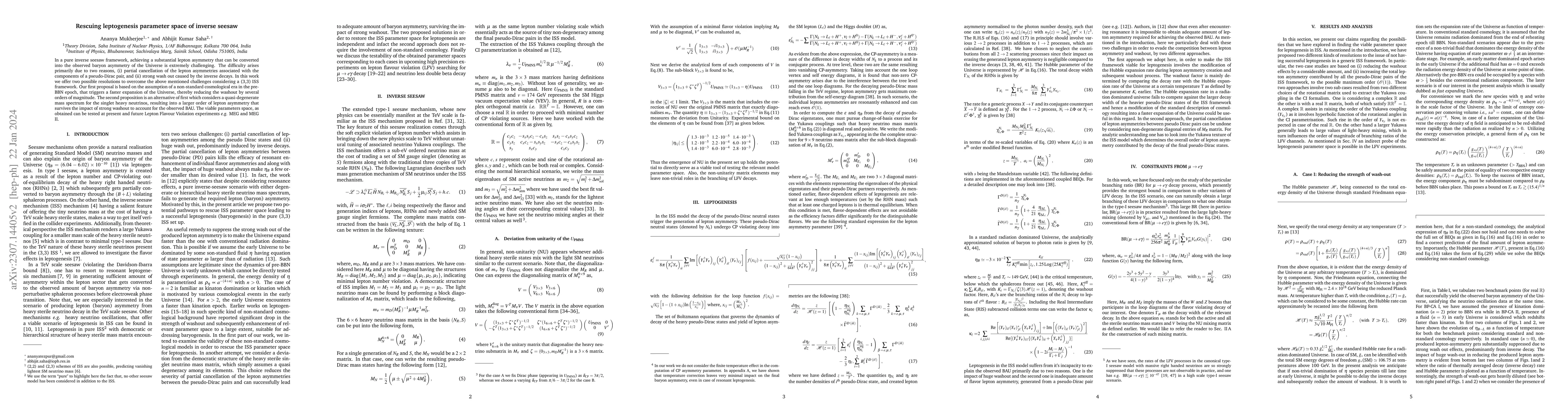 Thumbnail for Rescuing leptogenesis parameter space of inverse seesaw