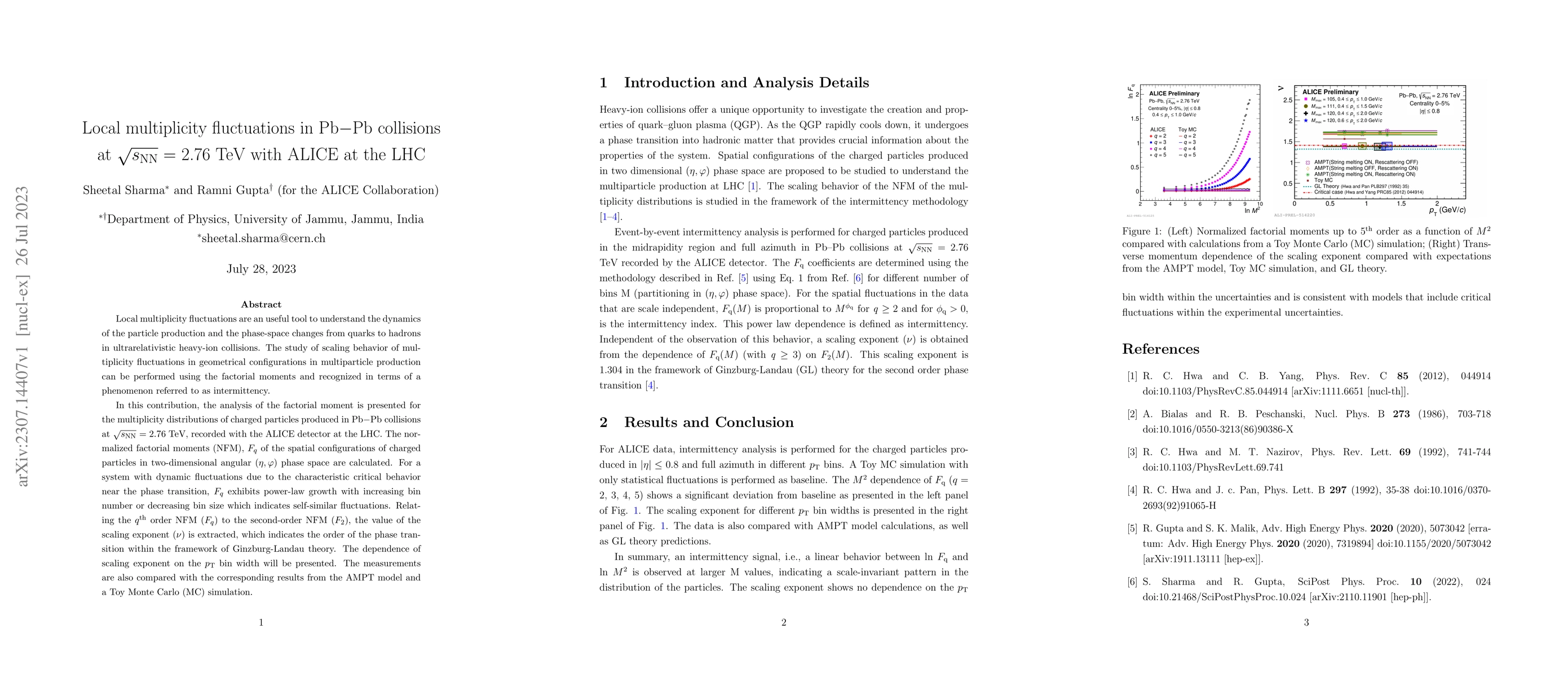 Thumbnail for Local multiplicity fluctuations in Pb$-$Pb collisions at
  $\sqrt{s_{\rm{NN}}}$ = 2.76 TeV with ALICE at the LHC