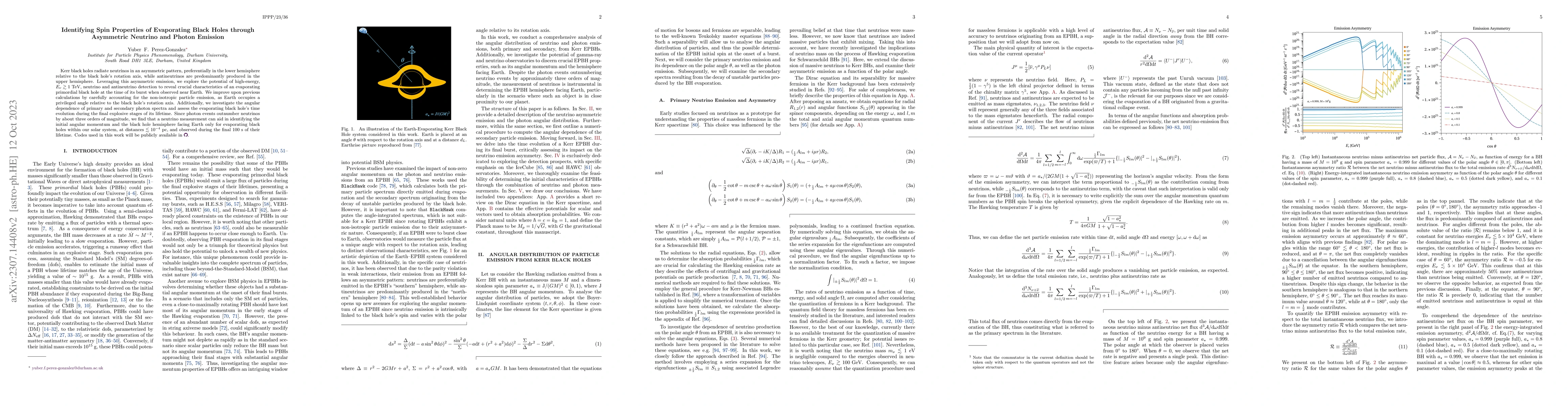 Thumbnail for Identifying Spin Properties of Evaporating Black Holes through
  Asymmetric Neutrino and Photon Emission