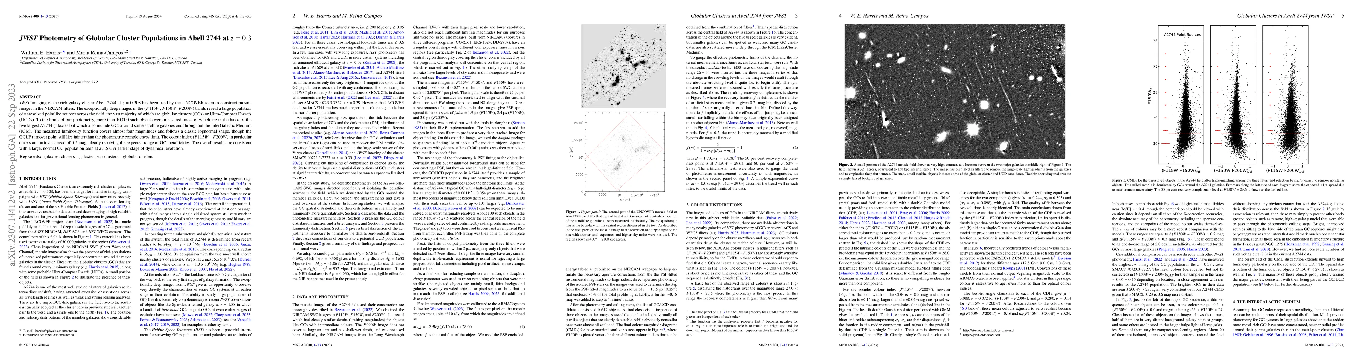 Thumbnail for JWST Photometry of Globular Cluster Populations in Abell 2744 at $z=0.3$