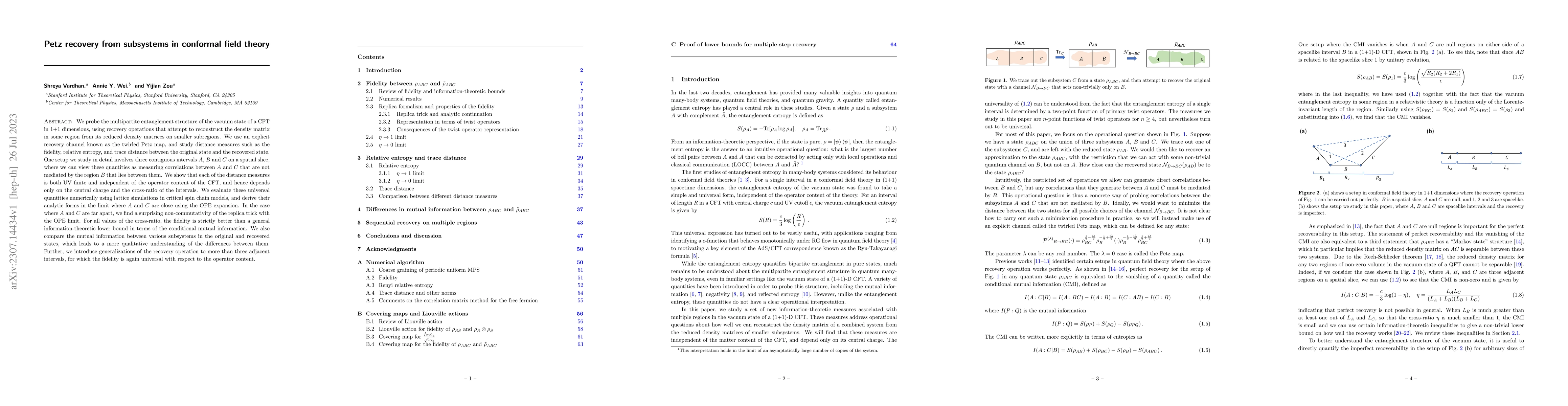 Thumbnail for Petz recovery from subsystems in conformal field theory