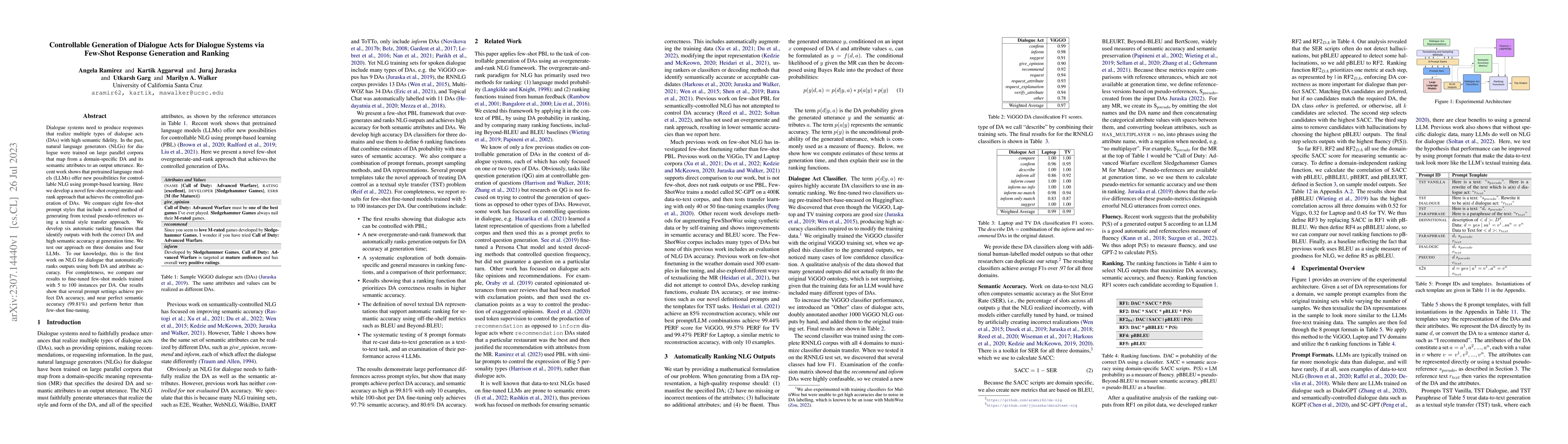 Thumbnail for Controllable Generation of Dialogue Acts for Dialogue Systems via
  Few-Shot Response Generation and Ranking