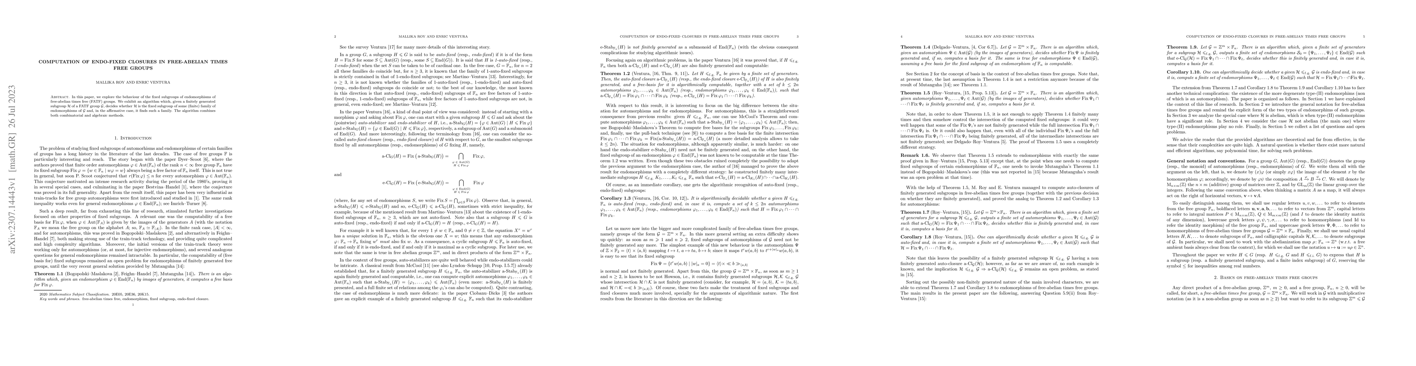 Thumbnail for Computation of endo-fixed closures in free-abelian times free groups