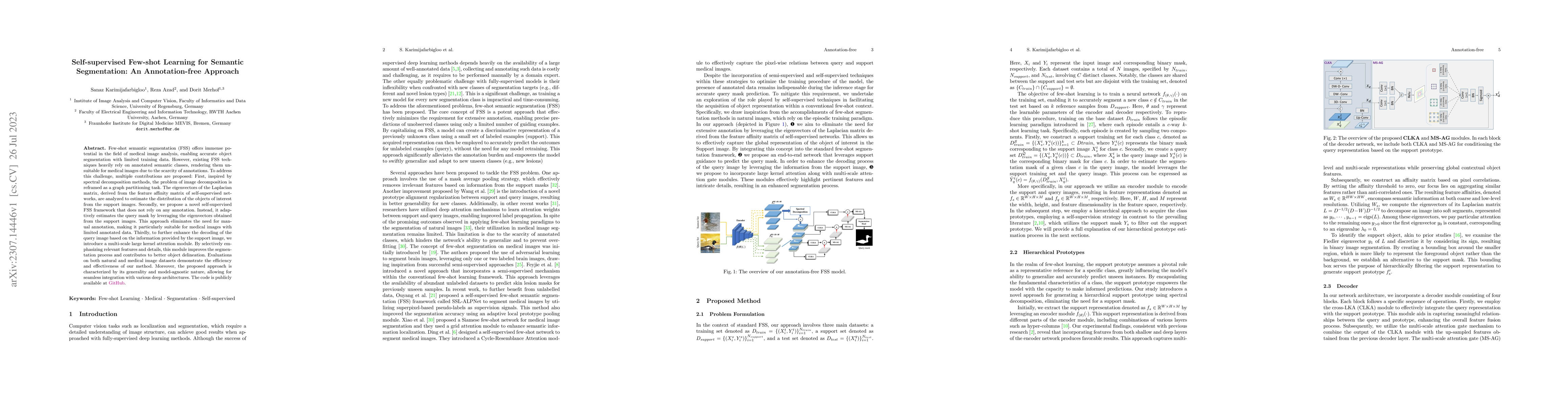 Thumbnail for Self-supervised Few-shot Learning for Semantic Segmentation: An
  Annotation-free Approach