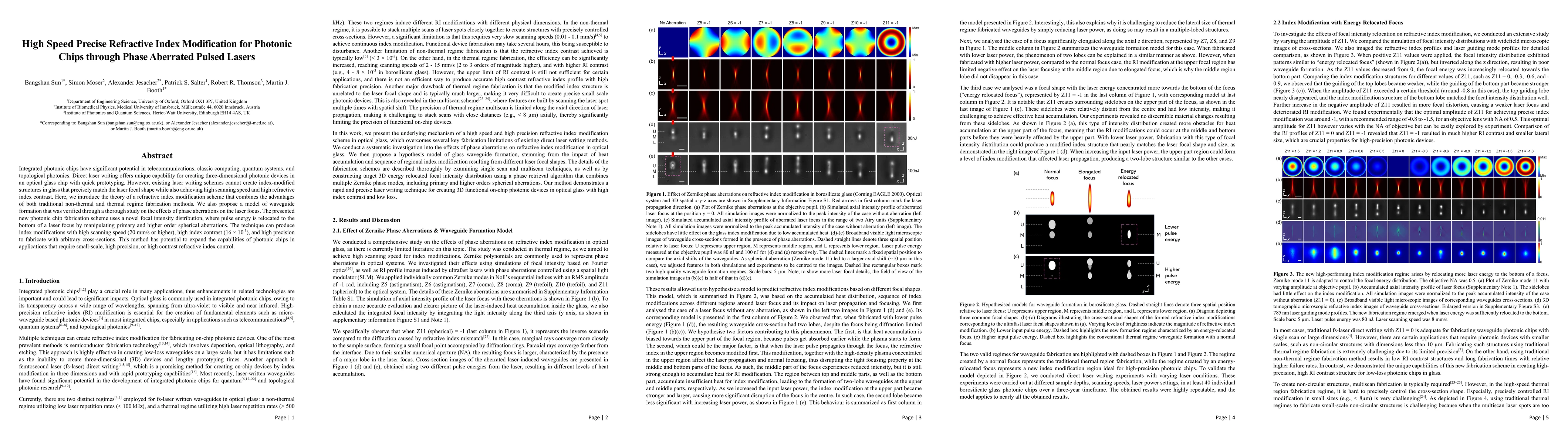 Thumbnail for High Speed Precise Refractive Index Modification for Photonic Chips
  through Phase Aberrated Pulsed Lasers