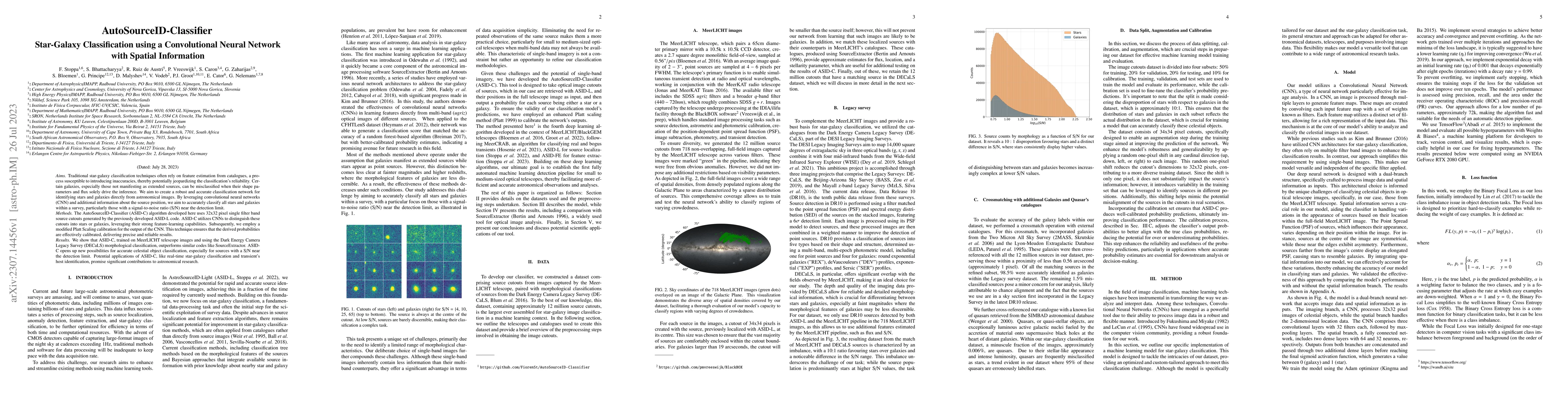 Thumbnail for AutoSourceID-Classifier. Star-Galaxy Classification using a
  Convolutional Neural Network with Spatial Information