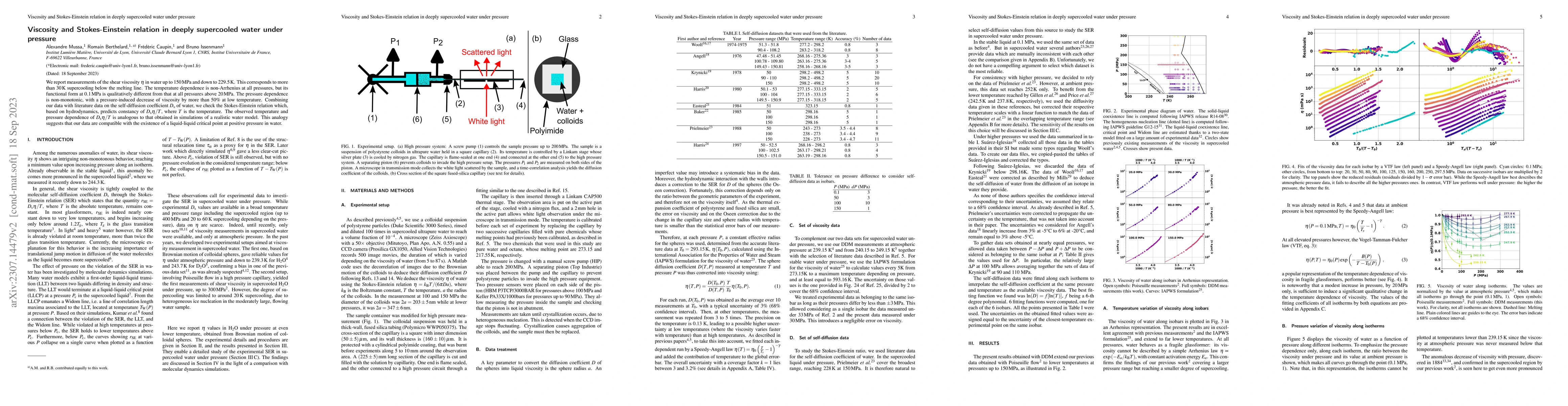 Thumbnail for Viscosity and Stokes-Einstein relation in deeply supercooled water under
  pressure