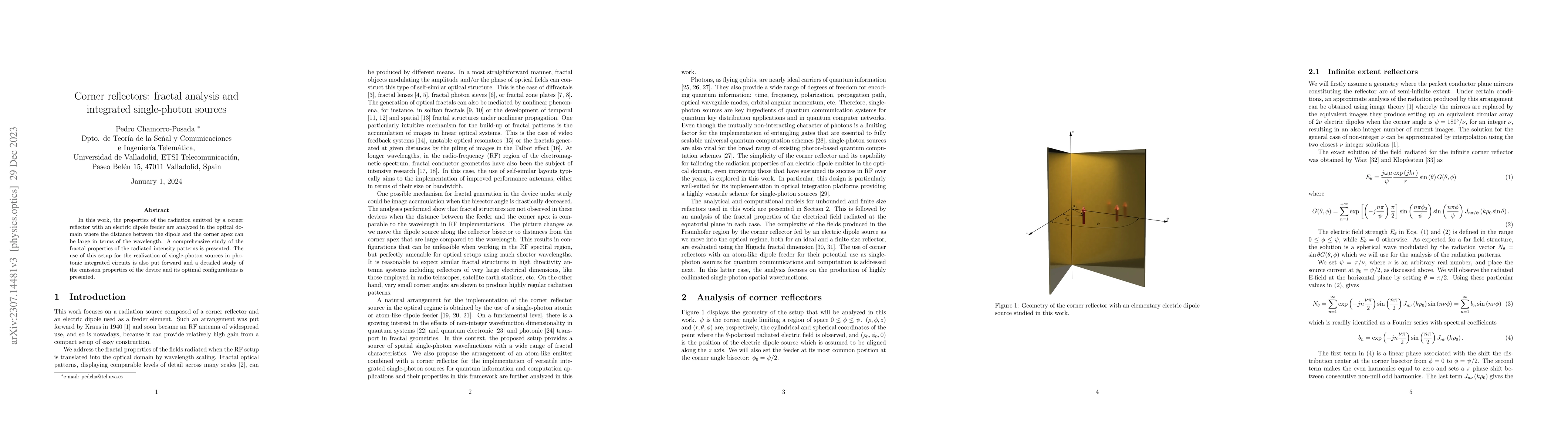 Thumbnail for Corner reflectors: fractal analysis and integrated single-photon sources