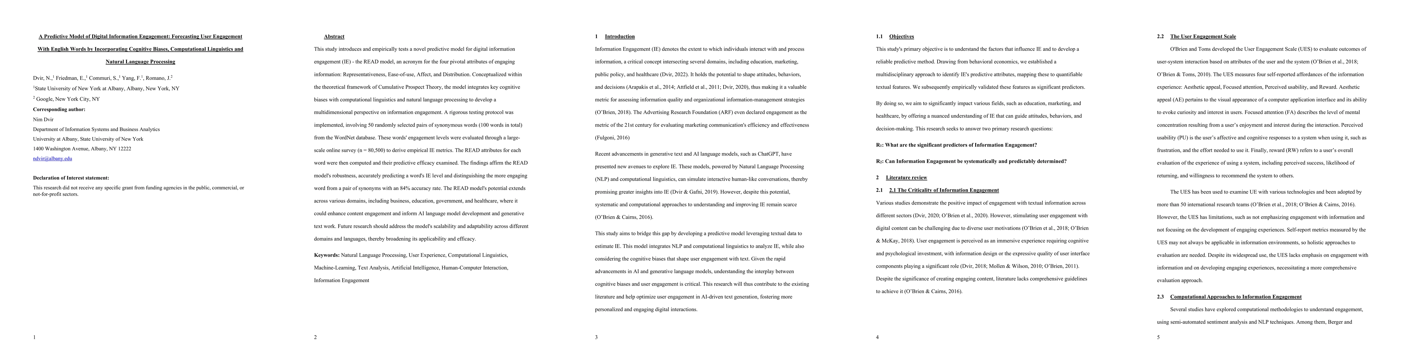 Thumbnail for A Predictive Model of Digital Information Engagement: Forecasting User
  Engagement With English Words by Incorporating Cognitive Biases,
  Computational Linguistics and Natural Language Processing